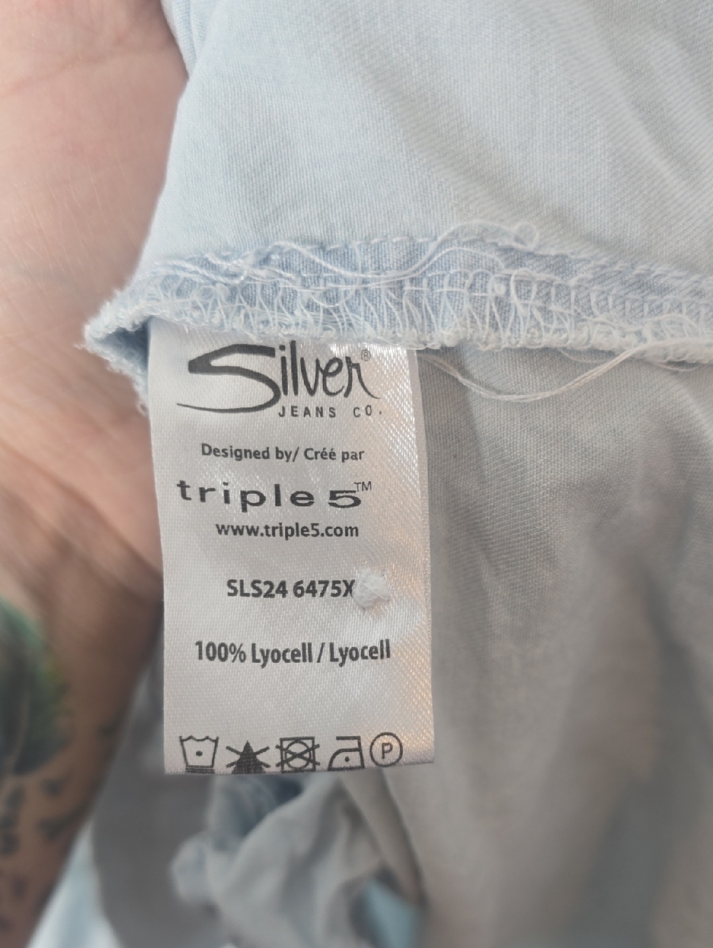 Plus Size Silver Jeans Light Blue Button Up Jean Dress - Picture 6 of 8